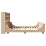 ZNTS Bookcase Bed without Mattress 200x200 cm Solid Wood 3323794