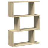 Room Divider Bookcase 3-Tier Sonoma Oak 70x24x97 cm Engineered Wood 858113