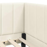 Corner Bed Frame with Headboard Cream 80 x 200 cm Velvet 42016335