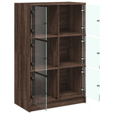 Highboard with Doors Brown Oak 68x37x109 cm Engineered Wood 3295856