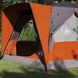 Cabin Tent 7-Person Grey and Orange 400 x 350 x 212 cm 42004028