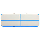 Inflatable Gymnastics Mat with Pump 400x100x15 cm PVC Blue 92662