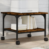 Printer Stand 2-Tier Smoked Oak 50x40x38 cm Engineered Wood 842283