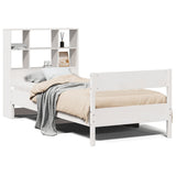 Bookcase Bed without Mattress White 90x190 cm Small Single Solid Wood Pine 3323009