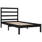 Bed Frame without Mattress Black 100x200 cm Solid Wood Pine 3104927