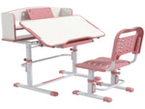 Height Adjustable Kids Study Table and Chair Set, with Drawer, Storage Shelf, 80 x 54.5 x 104 cm, T3398P379037