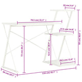 Desk with Shelf White 116x50x93 cm 20287