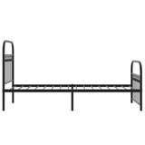 Metal Bed Frame without Mattress with Footboard Black 75x190cm 376608
