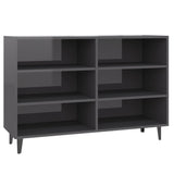 Sideboard High Gloss Grey 103.5x35x70 cm Engineered Wood 806048