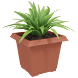 Square Flower Pot 24 pcs Brick Red 33 x 33 x 26 cm Plastic 42020345