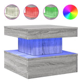 Coffee Table with LED Lights Grey Sonoma 50x50x40 cm 839845