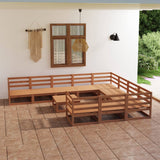 ZNTS 11 Piece Garden Lounge Set Solid Pinewood 3076002