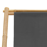 Deck Chair Dark Grey Bamboo and Canvas Standard 313018