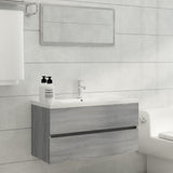 ZNTS Sink Cabinet Grey Sonoma 90x38.5x45 cm Engineered Wood 815655