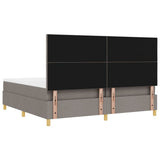 Box Spring Bed with Headboard Taupe 200 x 200 cm Fabric 3339725