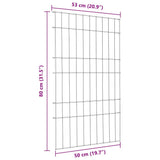 Pond Fence Set 8 pcs Green 50 x 80 cm Steel 42017320