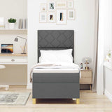 Box Spring Bed with Headboard Dark grey 80 x 200 cm Fabric 3339652