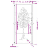 Garden Gate Anthracite 100x200 cm Steel Tree Design 153159