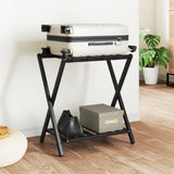 Luggage Rack Black 68x38x58 cm Bamboo 356366