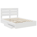 Storage Bed with Headboard White 150 x 200 cm Engineered Wood 3411888