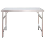 Kitchen Work Table with Overshelf 120x60x115 cm Stainless Steel 3155991