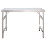 Kitchen Work Table with Overshelf 120x60x115 cm Stainless Steel 3155991