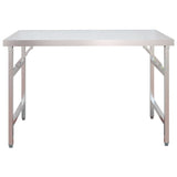 Kitchen Work Table with Overshelf 120x60x115 cm Stainless Steel 3155991