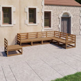 7 Piece Garden Lounge Set Honey Brown Solid Pinewood 3075767