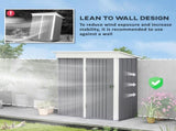 Metal Garden Shed, Outdoor Lean-to Shed for Tool Motor Bike, with Adjustable Shelf, Lock, Gloves, T3398P325316