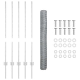 Welded Wire Fence 10 x 1 m Hot-Dip Galvanised Steel 3336965