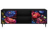 TV Cabinet KIEL 102 x 33 x 51 cm Black Oak Engineered Wood 8007063