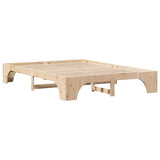 Bed Frame Natural 140 x 200 cm Solid Pine Wood 872944
