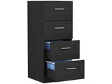 Four-Drawer Lockable Filing Cabinet - Black Wood Effect T3398P425000