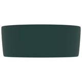 Luxury Wash Basin Round Matt Dark Green 40x15 cm Ceramic 147014