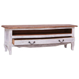 ZNTS TV Cabinet 120x30x40 cm White Solid Mahogany Wood 283902