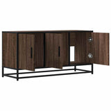 TV Cabinet Brown Oak 100x35x50 cm Engineered Wood and Metal 848833
