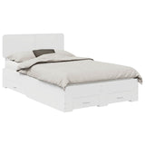 Bed Frame with Headboard White 120 x 190 cm Engineered Wood 3412400