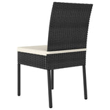 ZNTS 7 Piece Outdoor Dining Set with Cushions Poly Rattan Black 3100398