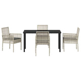 Garden Dining Set with Cushion 5 pcs Light Grey Poly Rattan 3379900