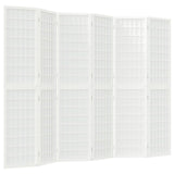 Folding 6-Panel Room Divider Japanese Style 240x170 cm White 352090