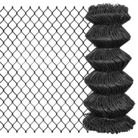 ZNTS Chain Link Fence Steel 25x0.8 m Grey 142428