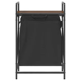 Laundry Basket 1 Compartment with Shelf Brown Oak 859074