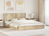 Bed Frame with Storage and Headboard Sonoma Oak 150 x 200 cm 3414015