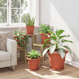 Round Flower Pot 24 pcs Brick Red 26 x 21.5 cm Plastic 42020290