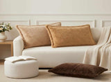 Cushion Cover 6 pcs HOUTEN Taupe 50 x 75 cm Faux Rabbit Fur 919990