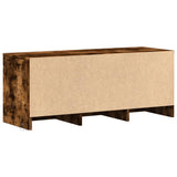 TV Cabinet with LED Smoked Oak 97x34x40 cm Engineered Wood 852240