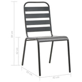 Dining Set Dark Grey E-coated and powder-coated steel Medium 46633