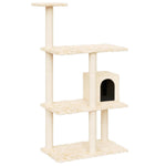 ZNTS Cat Tree with Sisal Scratching Posts Cream 119 cm 171518