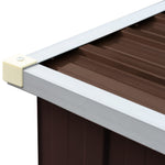 ZNTS Garden Log Storage Shed Galvanised Steel 330x84x152 cm Brown 47084