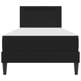 Bed Frame with LED Strip Lights Black 90 x 190 cm Faux Leather 3415283